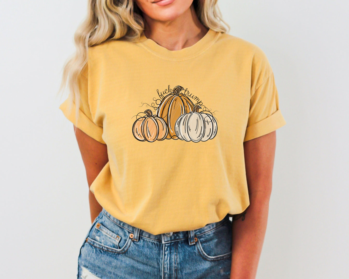 Subtle Fuck Trump Pumpkin Halloween Comfort Colors Shirt