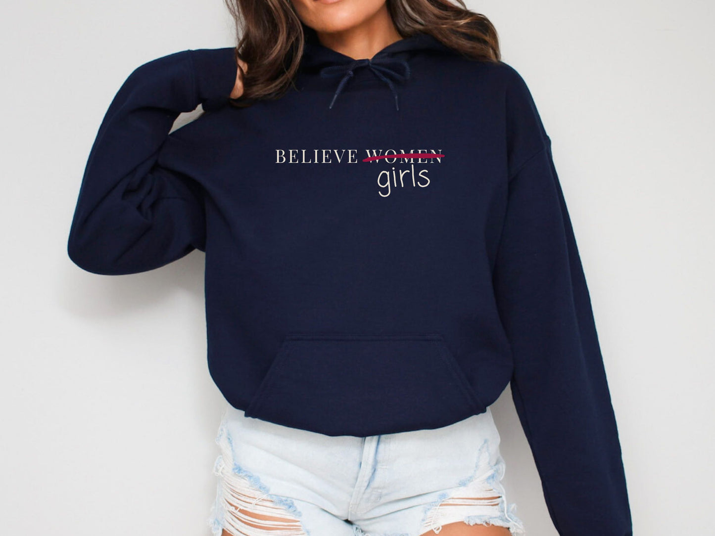 Believe Women Epstein List Anti Trump Hooded Sweatshirt