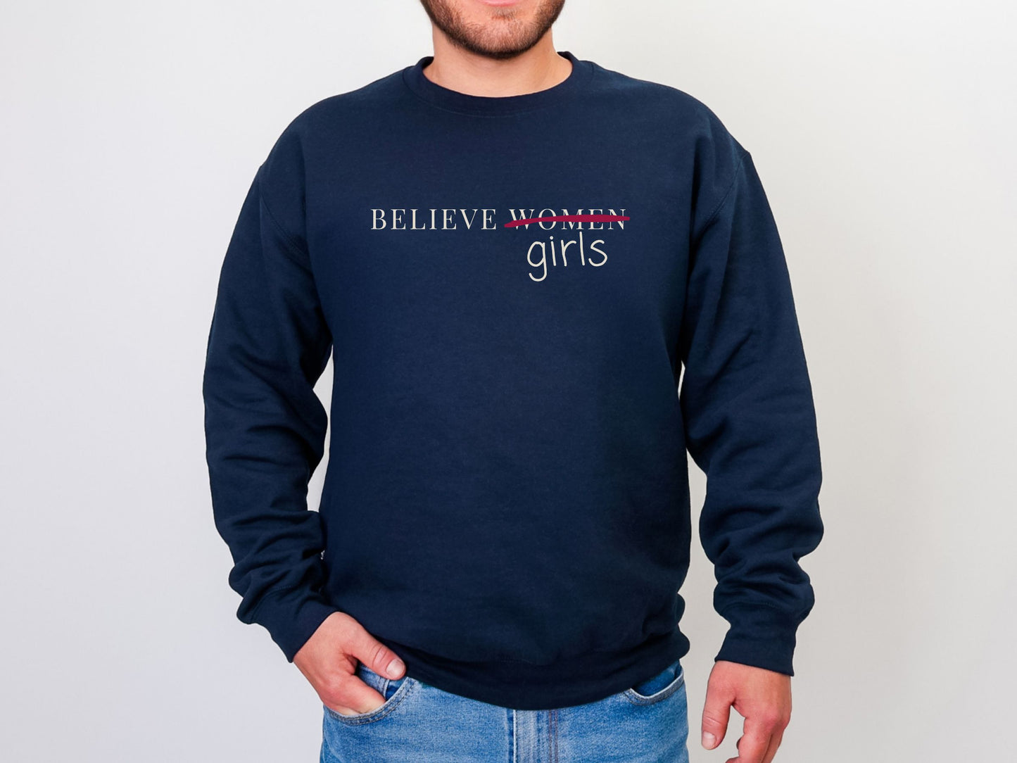 Believe Women Epstein List Anti Trump Crewneck Sweatshirt