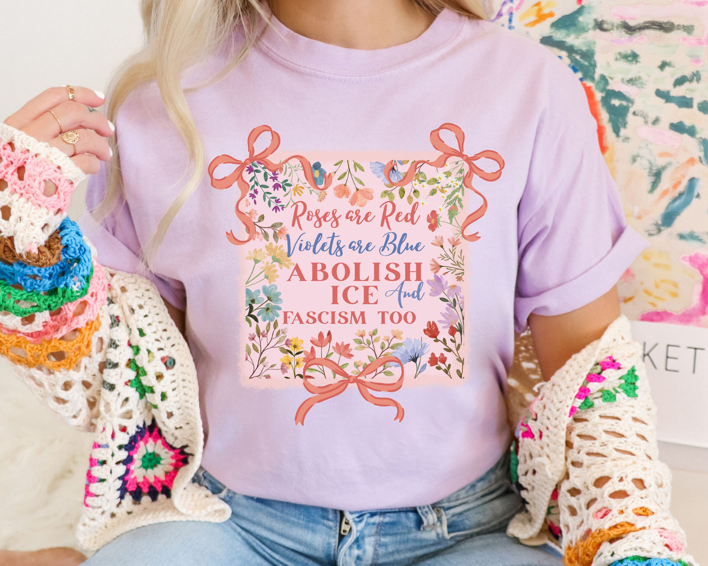 Abolish Ice Fight Fascism Anti Ice Comfort Colors Tee Shirt