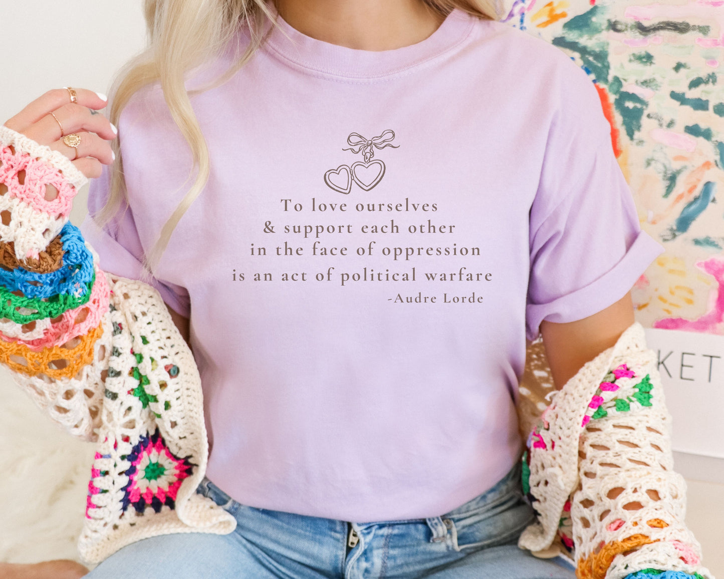 Political Quote Locket Necklace Comfort Colors Tee Shirt