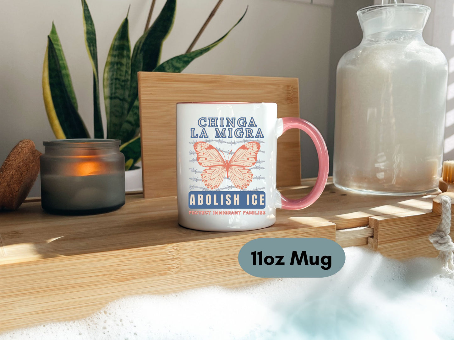 Chinga La Migra Abolish Ice Monarch Mug