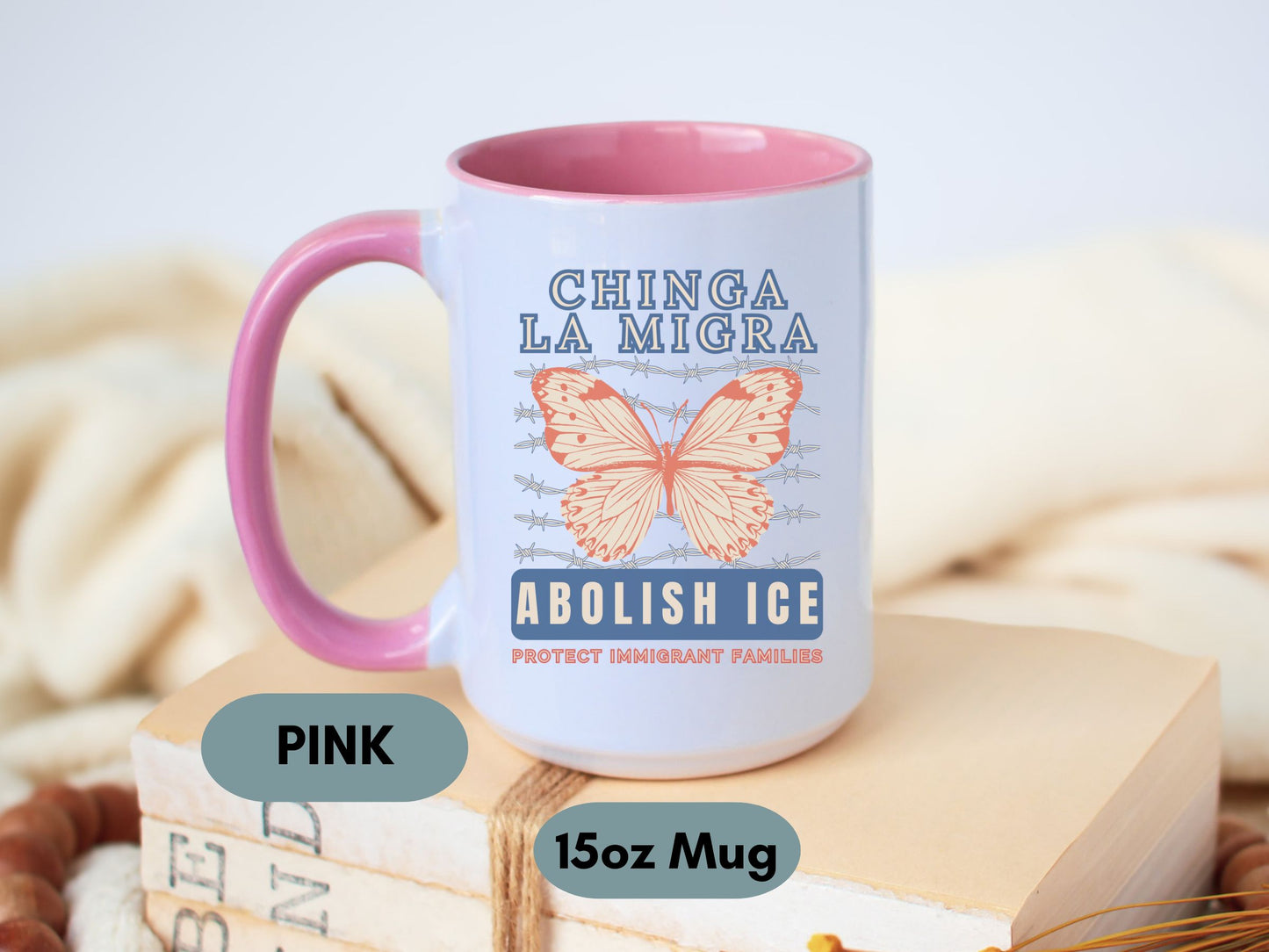 Chinga La Migra Abolish Ice Monarch Mug