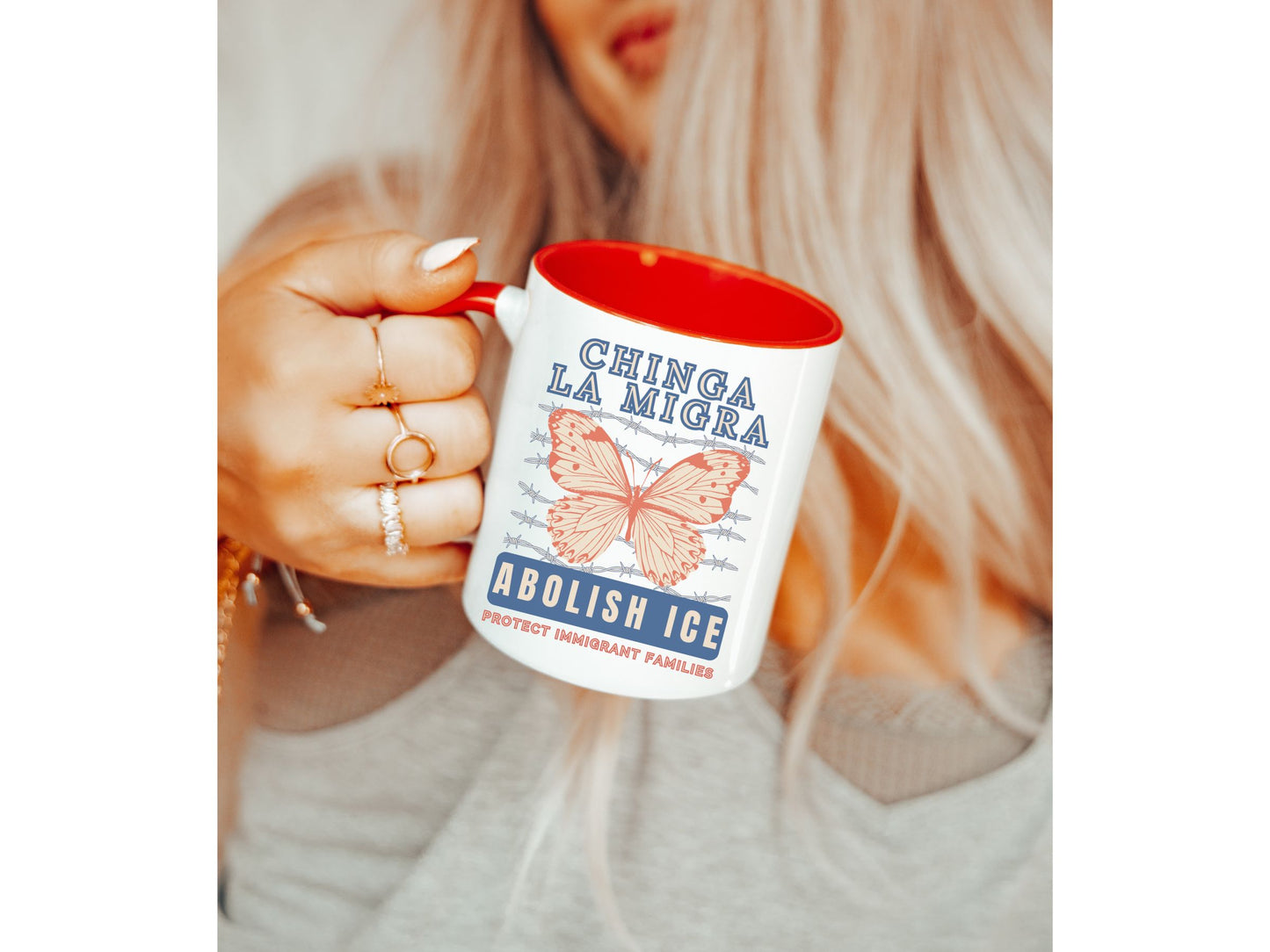 Chinga La Migra Abolish Ice Monarch Mug