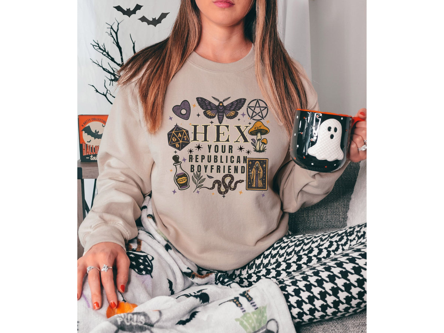 Hex Your Republican Boyfriend Anti Trump Halloween Crewneck Sweatshirt