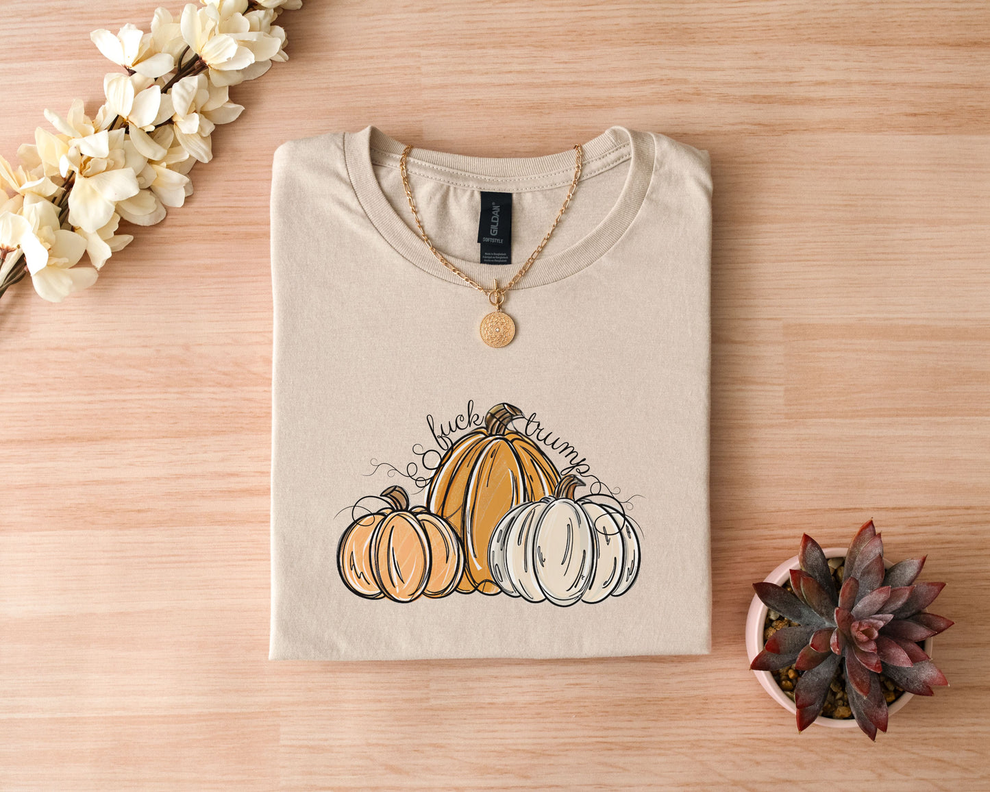 Subtle Fuck Trump Pumpkin Halloween Tee Shirt