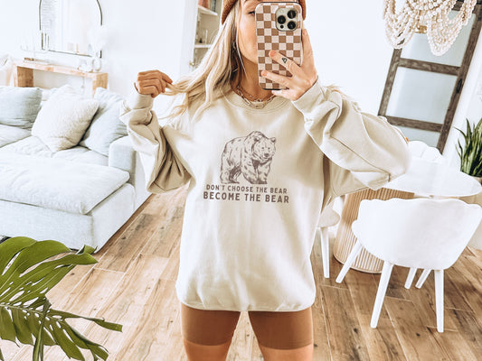 Become The Bear Radical Feminist Crewneck Sweatshirt