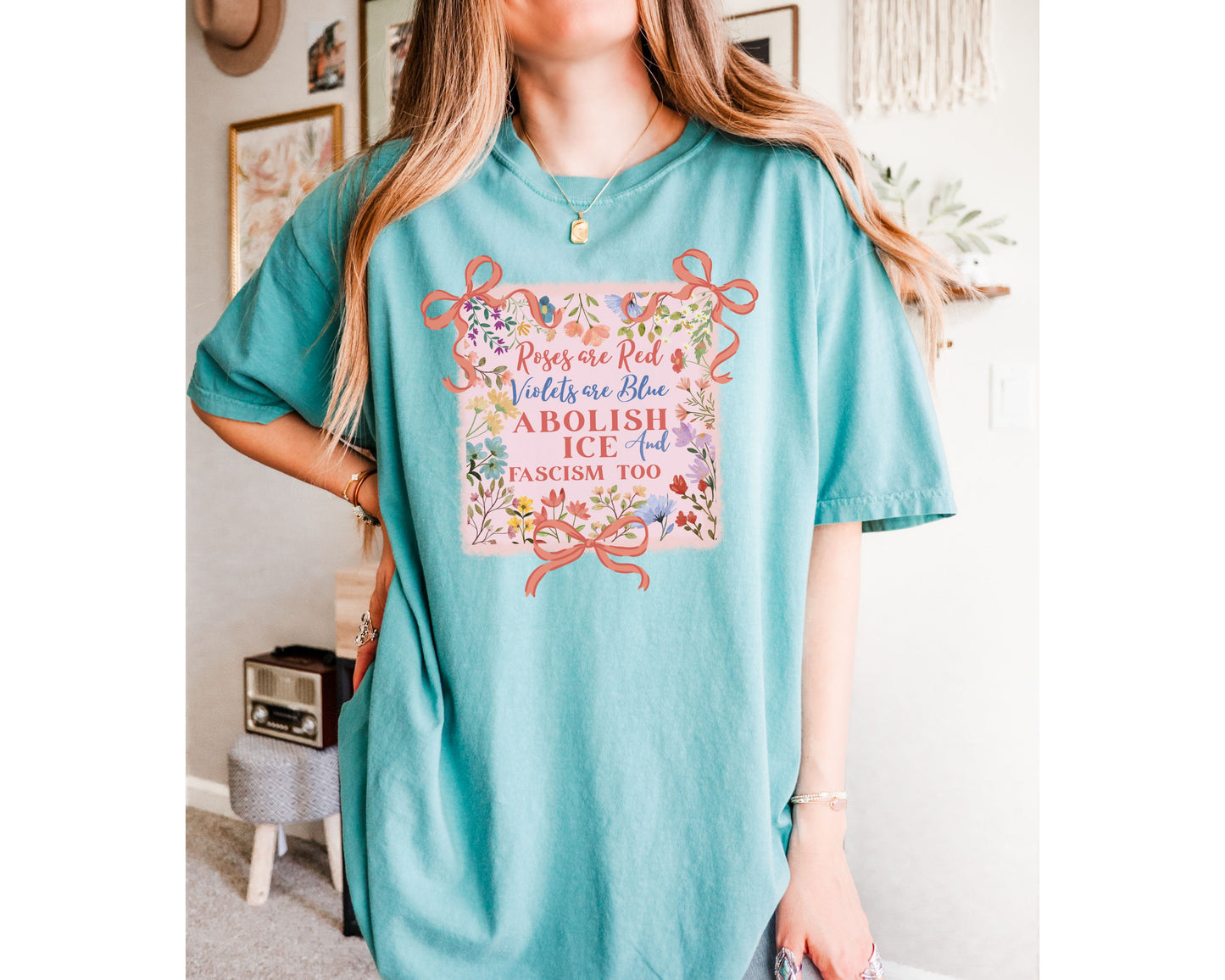 Abolish Ice Fight Fascism Anti Ice Comfort Colors Tee Shirt