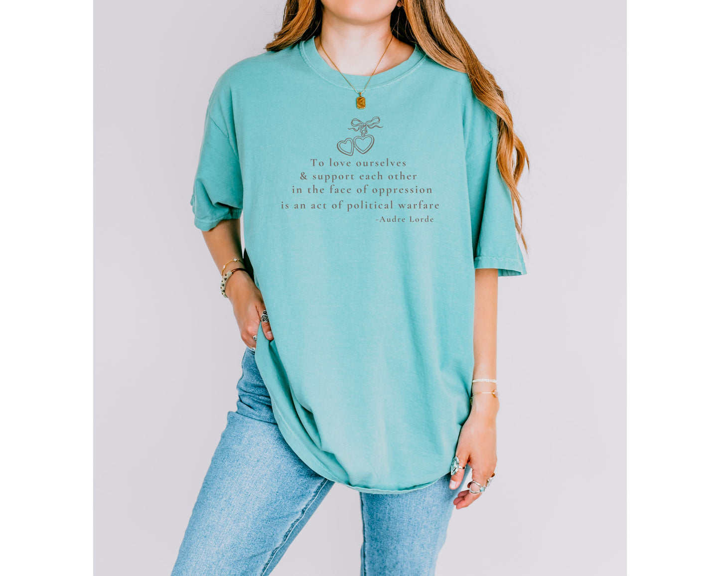 Political Quote Locket Necklace Comfort Colors Tee Shirt