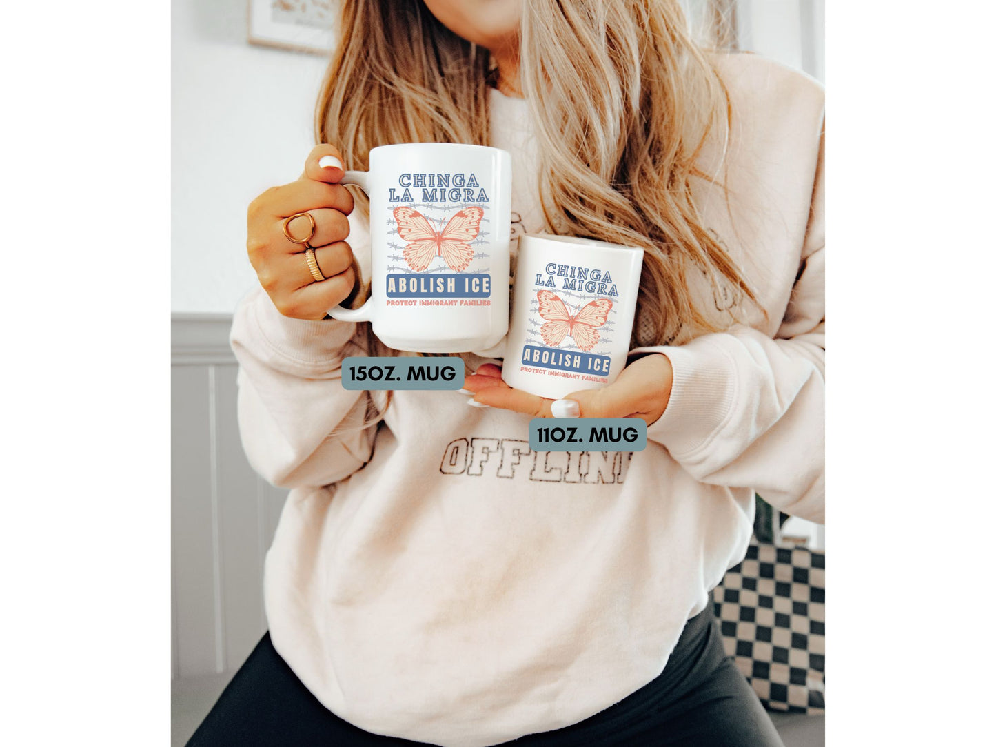 Chinga La Migra Abolish Ice Monarch Mug