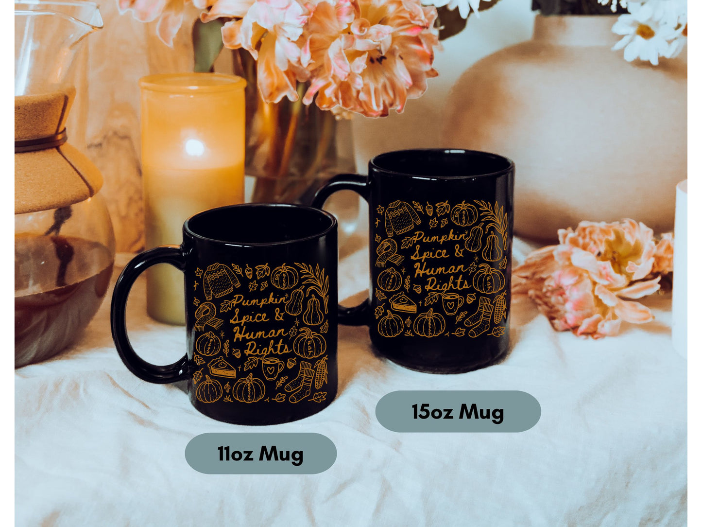 Pumpkin Spice and Human Rights Anti Trump Hidden Messages Mug (11 or 15oz)