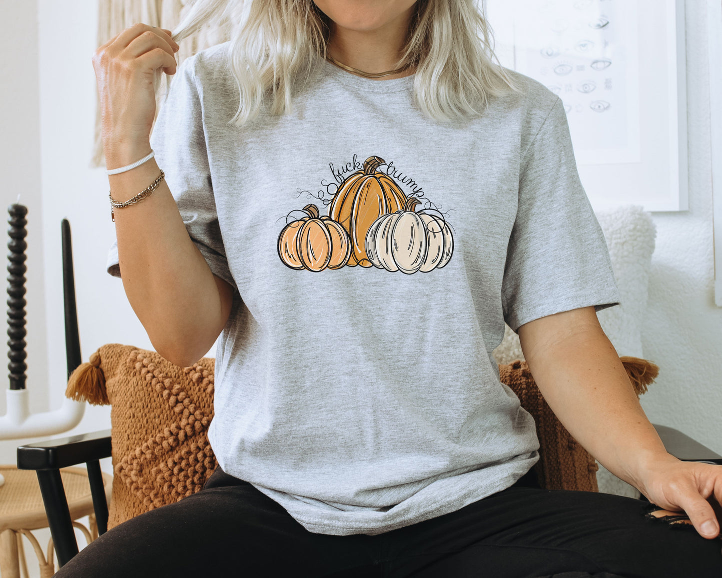 Subtle Fuck Trump Pumpkin Halloween Tee Shirt