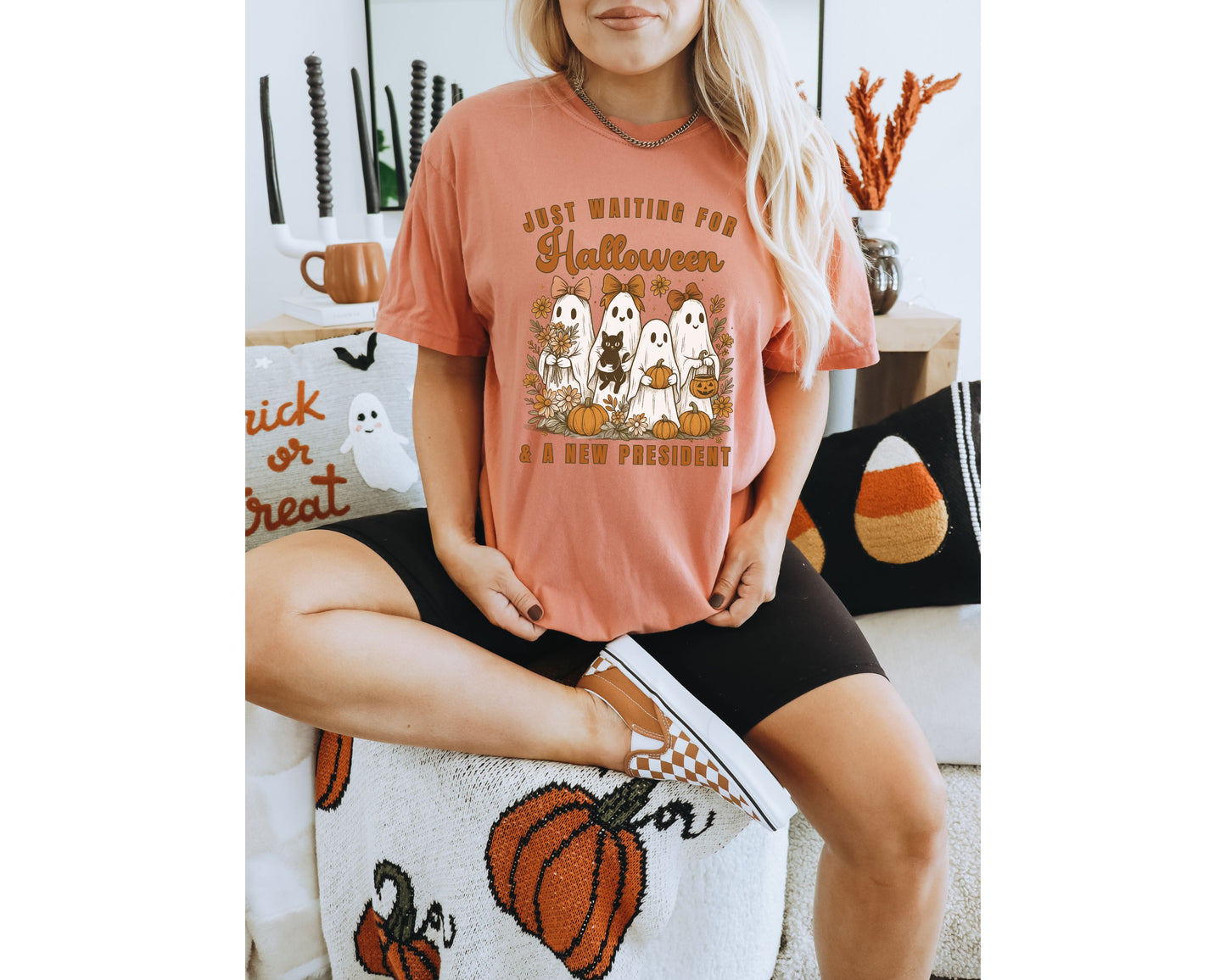 Waiting for Halloween & a New President Comfort Colors Tee Shirt
