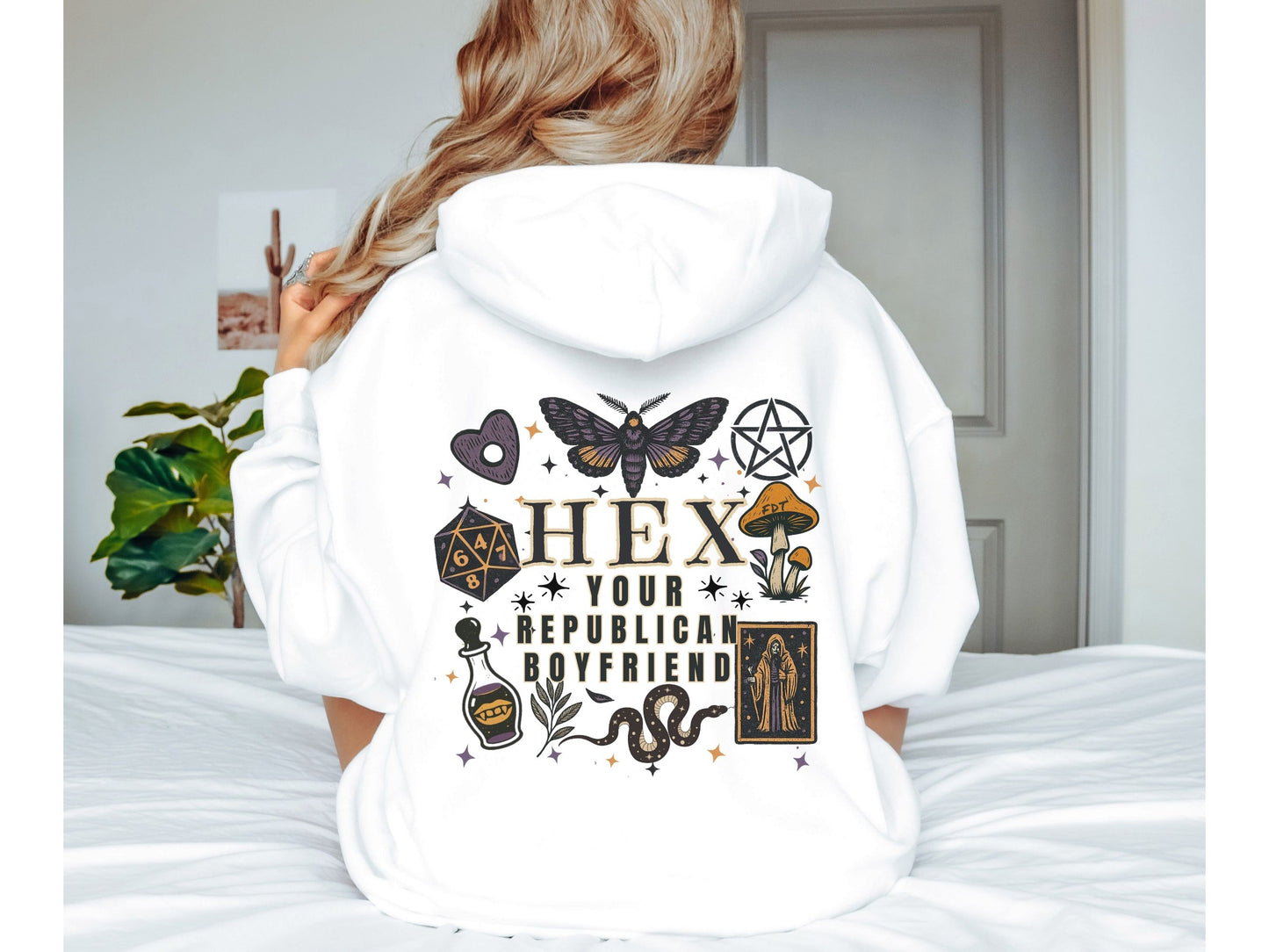 Hex Your Republican Boyfriend Halloween Anti Trump Hooded Sweatshirt