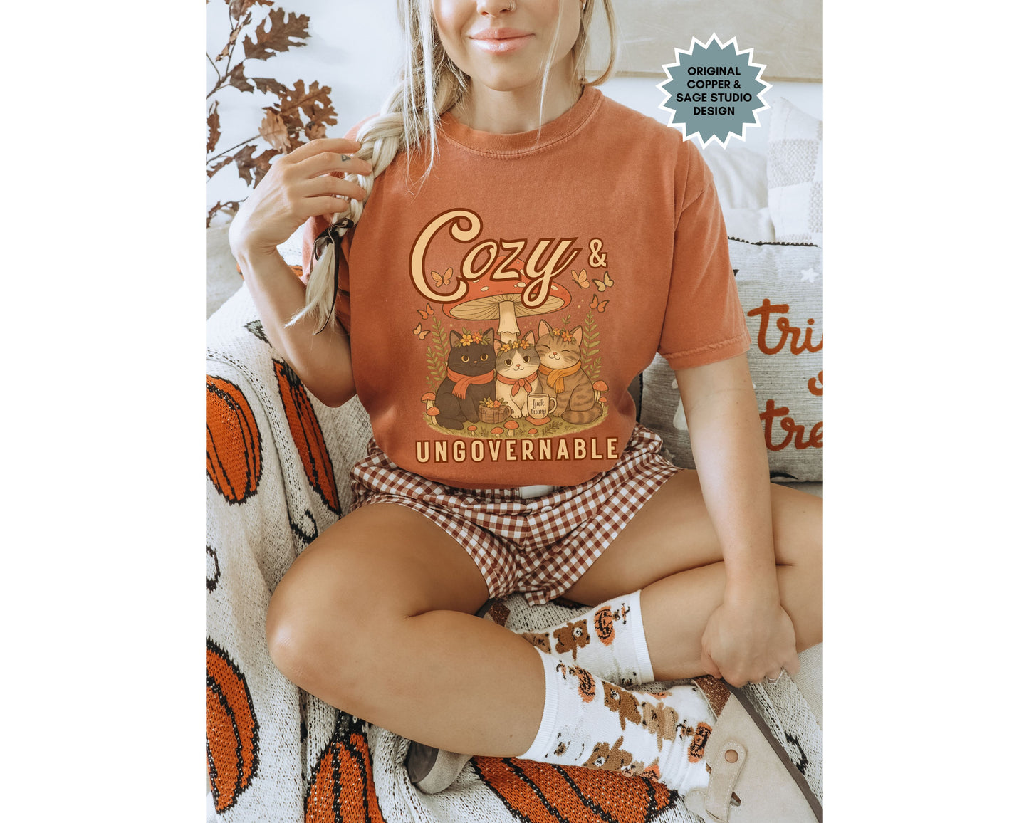 Cozy and Ungovernable Cat Subtle Fuck Trump Comfort Colors Shirt