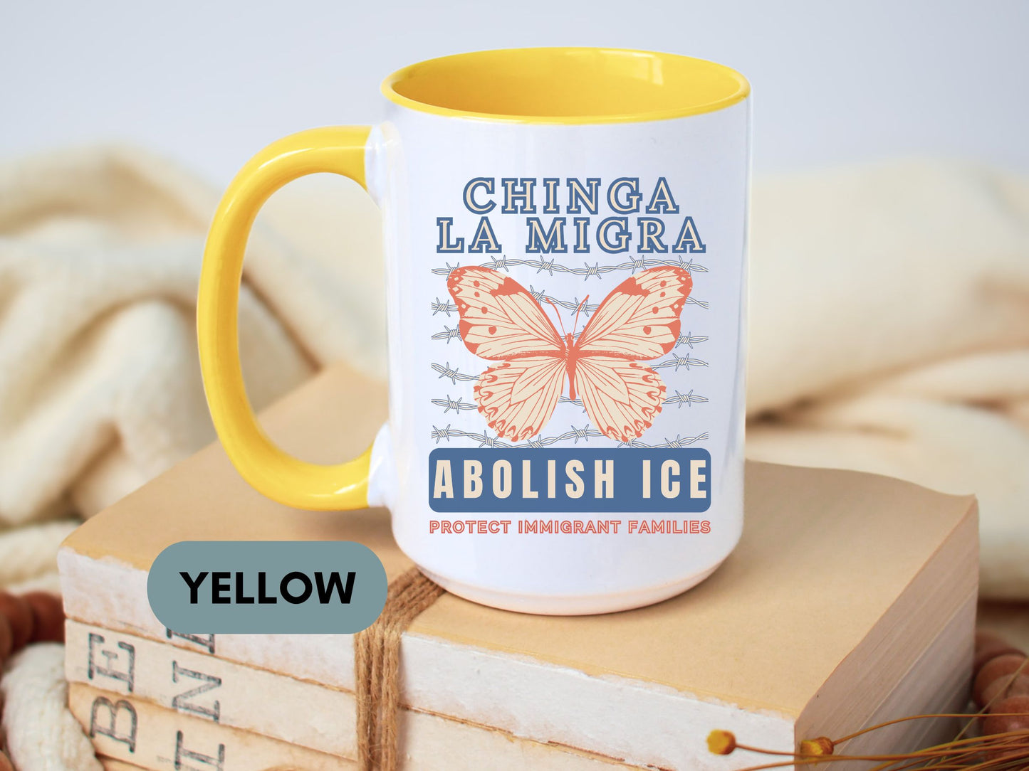 Chinga La Migra Abolish Ice Monarch Mug
